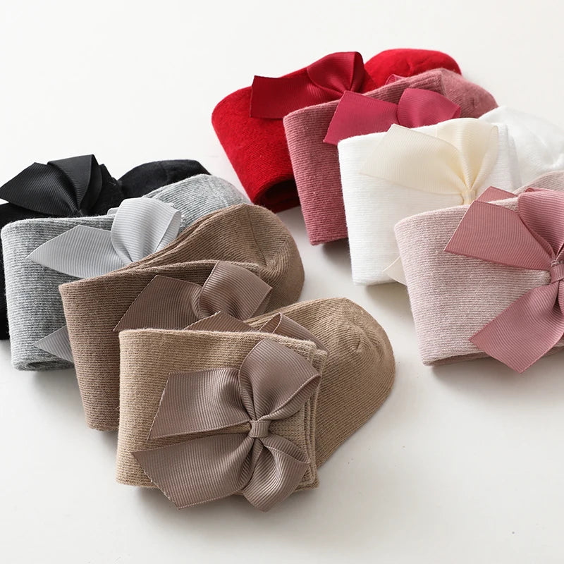 Girls Knee-High Bow Socks – 3-Pair Spanish Style Princess Set