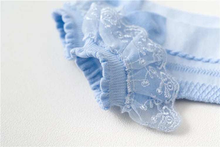Girls Lace Ruffle Ankle Socks – 10-Pair Princess Set