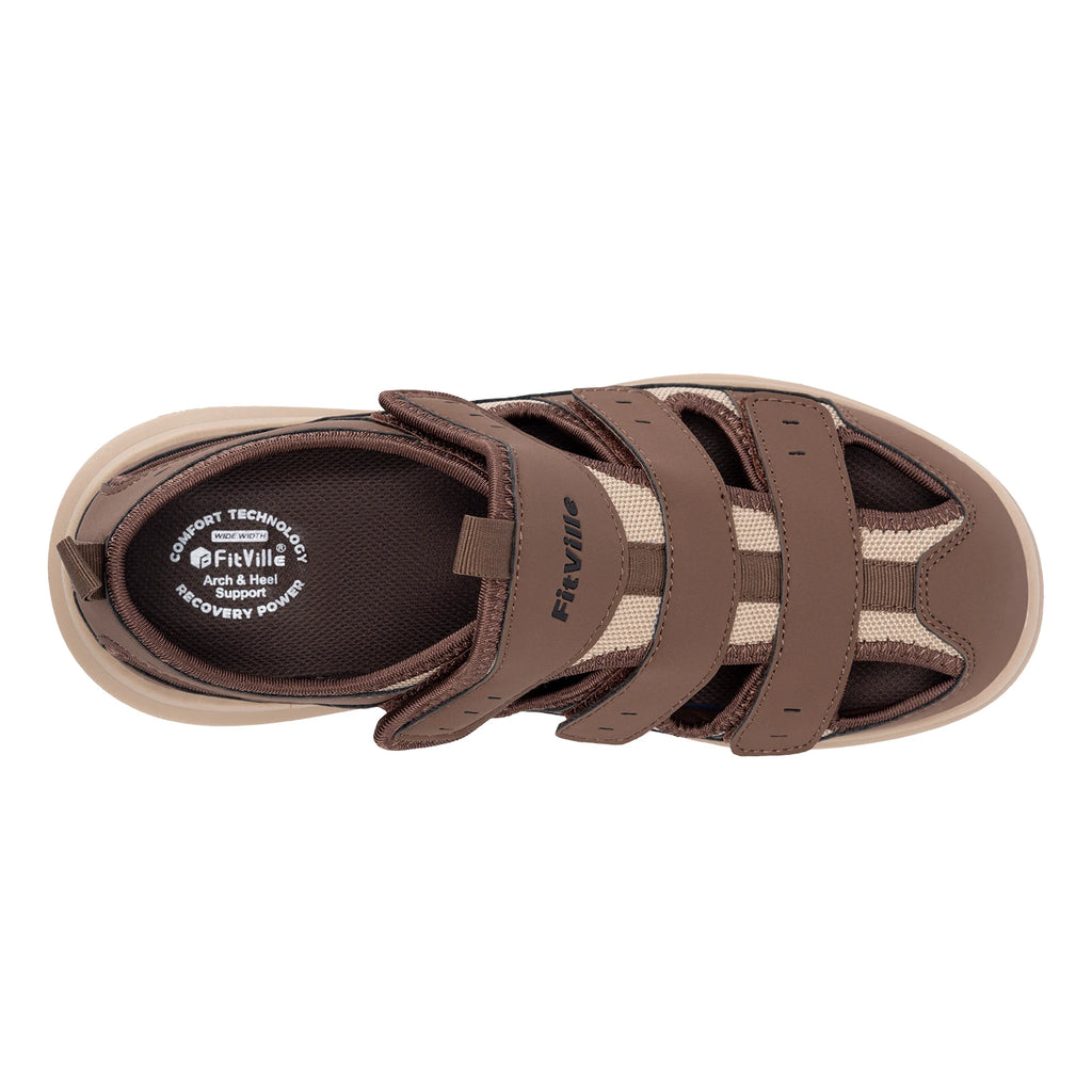 Men's Wide Fit Sandals – Lightweight Breathable Comfort Shoes with Arch Support