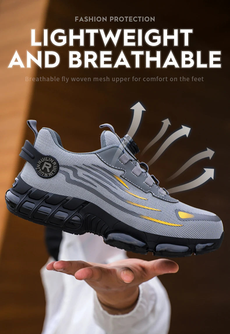 Men's Steel Toe Safety Shoes – Slip-Resistant Protective Work Sneakers