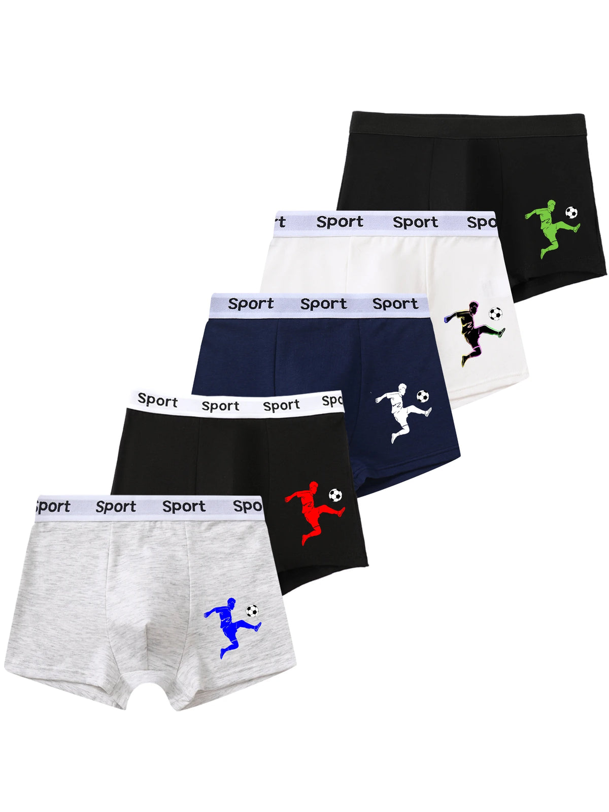 Boys Cotton Boxer Briefs – 5-Piece Soft & Breathable Underwear Set