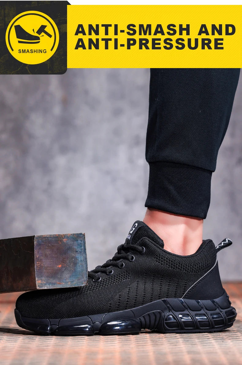 Men's Steel Toe Safety Shoes – Lightweight Breathable Work Sneakers