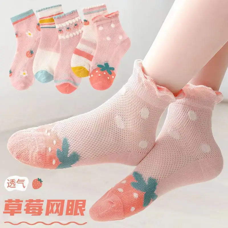Kids Cotton School Socks – 5-Pair Set for Boys & Girls