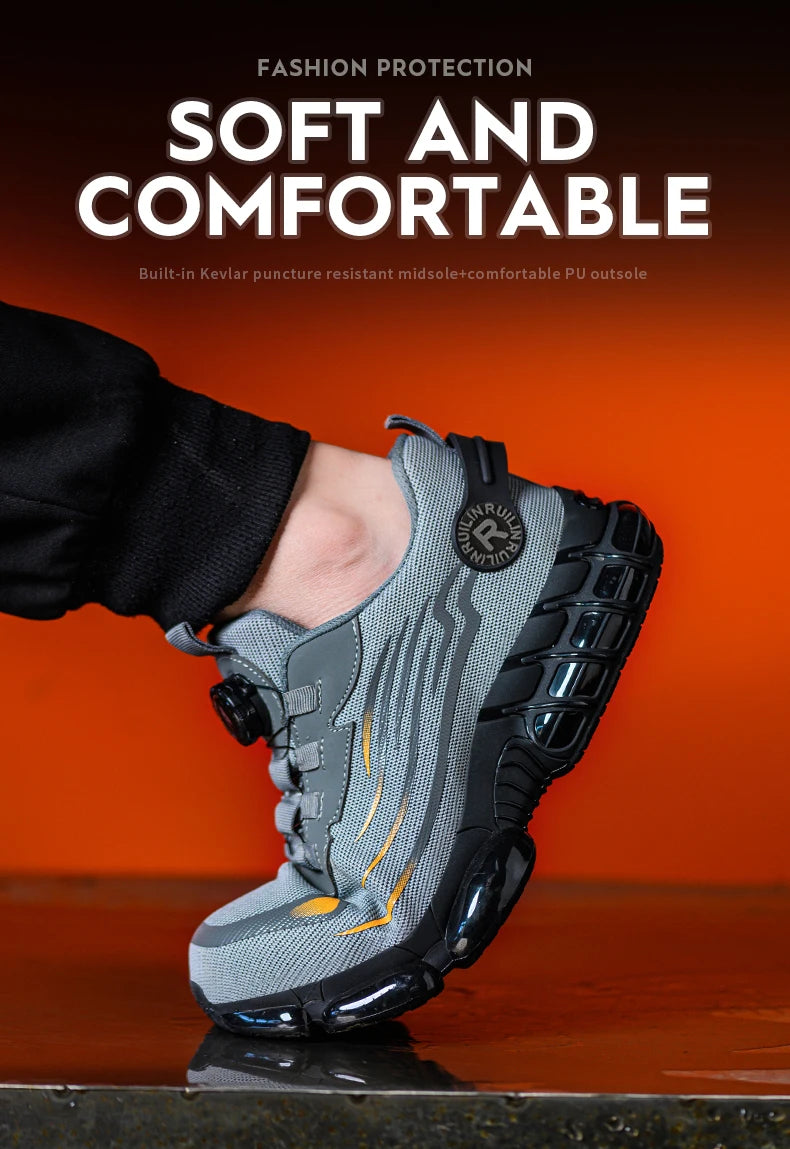 Men's Steel Toe Safety Shoes – Slip-Resistant Protective Work Sneakers