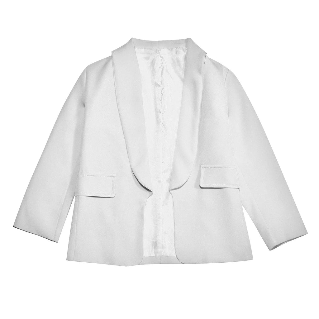 Girls' Floral Long Sleeve Suit Jacket – Open Front Winter Blazer