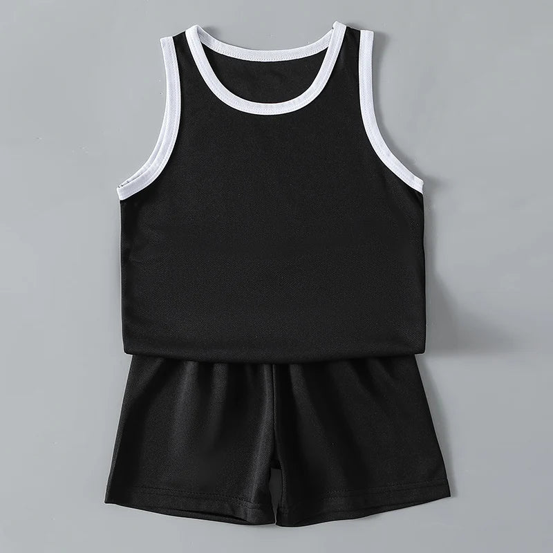 Kids Summer Sports Set – Sleeveless T-Shirt & Shorts 2/4 Piece