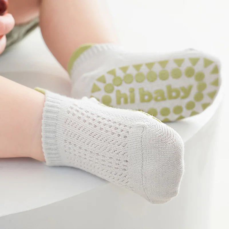 Baby Toddler Cotton Non-Slip Socks – 6-Pair Set for Boys & Girls