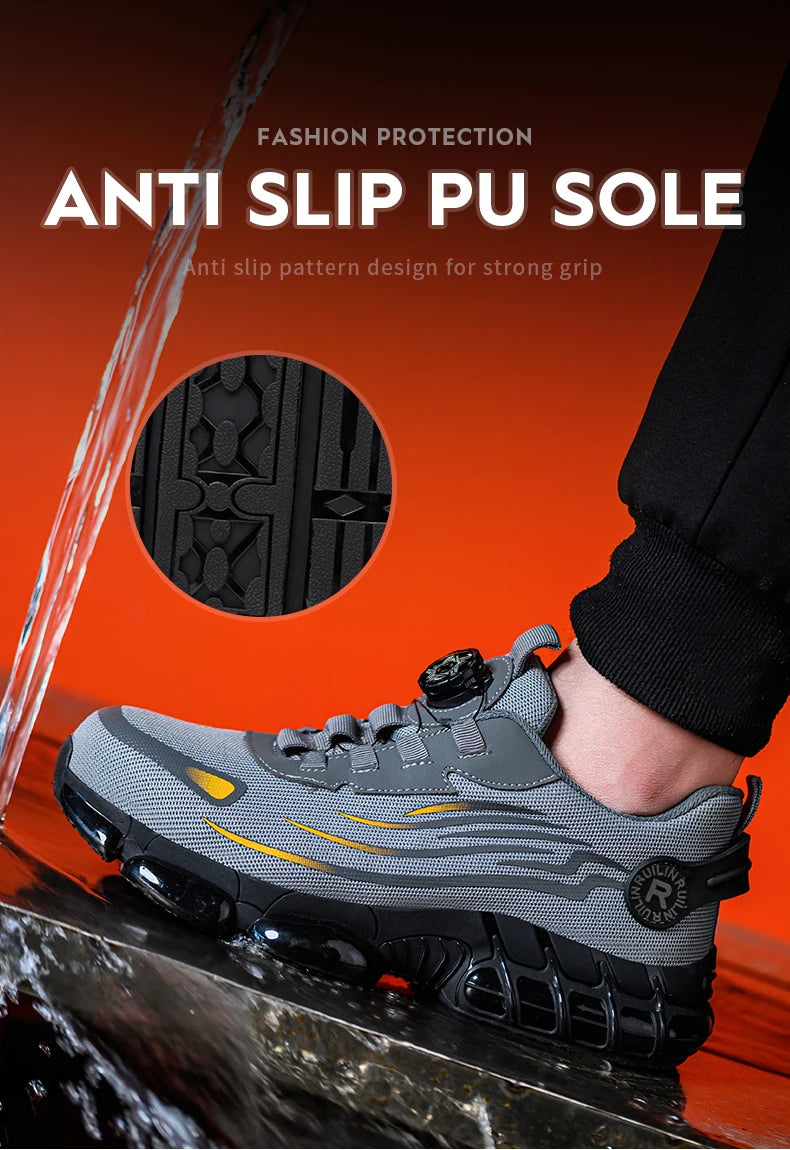 Men's Steel Toe Safety Shoes – Slip-Resistant Protective Work Sneakers