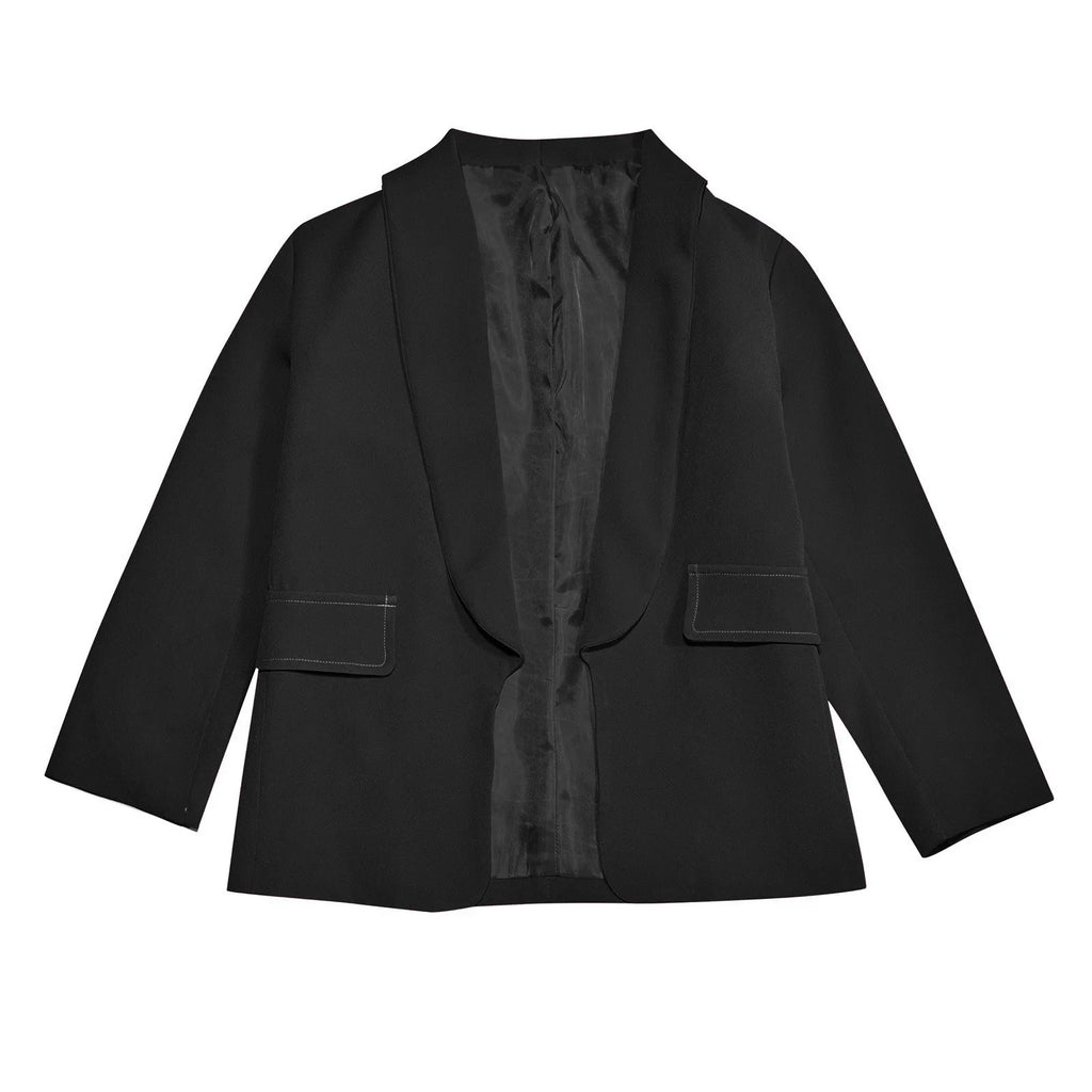Girls' Floral Long Sleeve Suit Jacket – Open Front Winter Blazer
