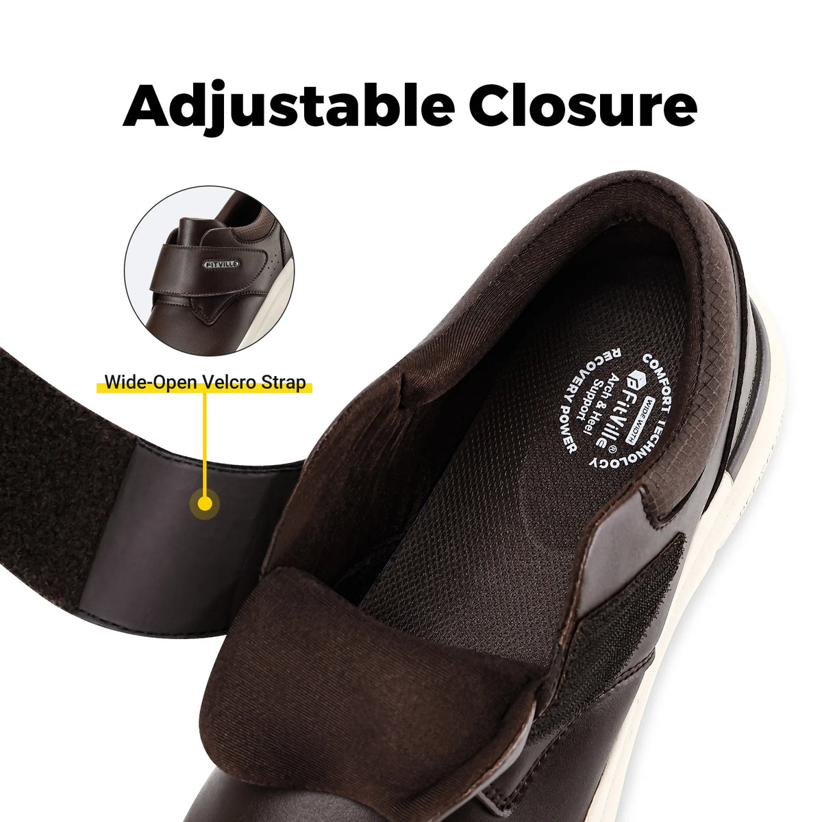 Men's Wide Leather Slip-On Shoes – Lightweight Non-Slip Comfort Shoes