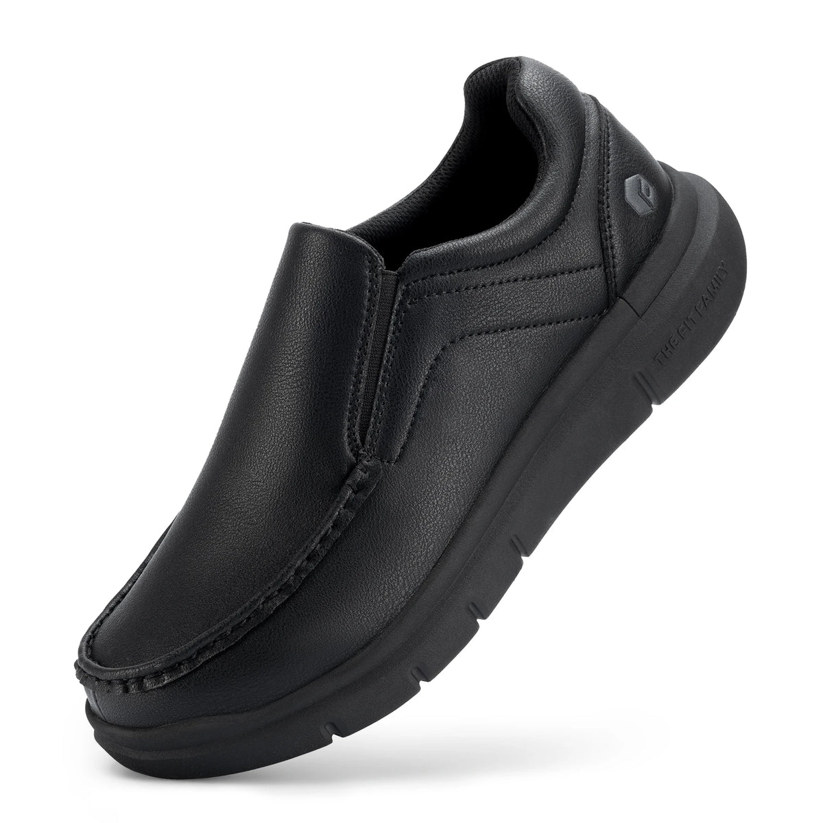 Men's Wide Fit Leather Slip-On Loafers – Lightweight Casual Walking Shoes