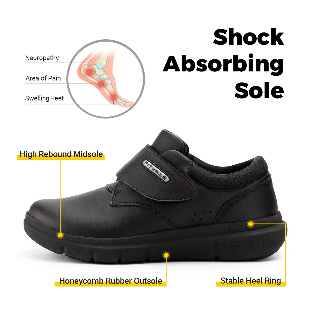 Men's Wide Leather Slip-On Shoes – Lightweight Non-Slip Comfort Shoes