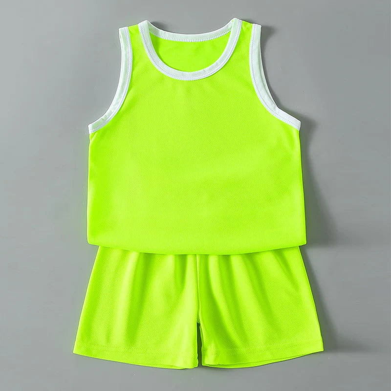 Kids Summer Sports Set – Sleeveless T-Shirt & Shorts 2/4 Piece