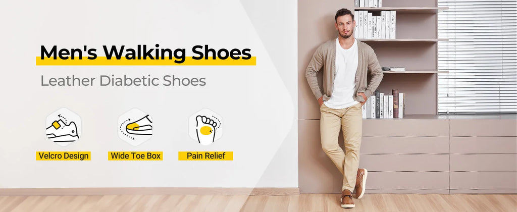 Men's Wide Leather Slip-On Shoes – Lightweight Non-Slip Comfort Shoes