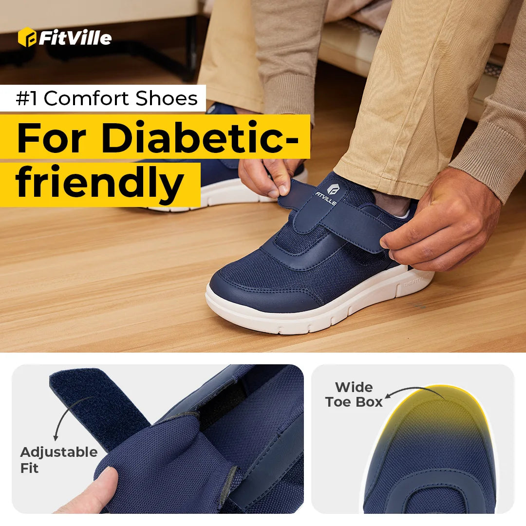 Men's Extra Wide Walking Shoes – Lightweight Casual Comfort Shoes