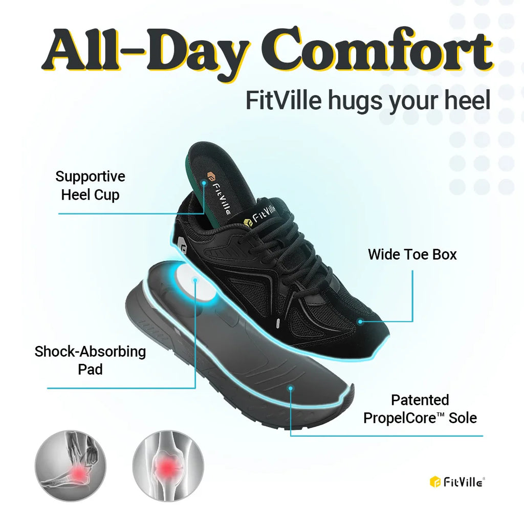 Men's Extra Wide Walking Shoes – Lightweight Arch Support Sneakers
