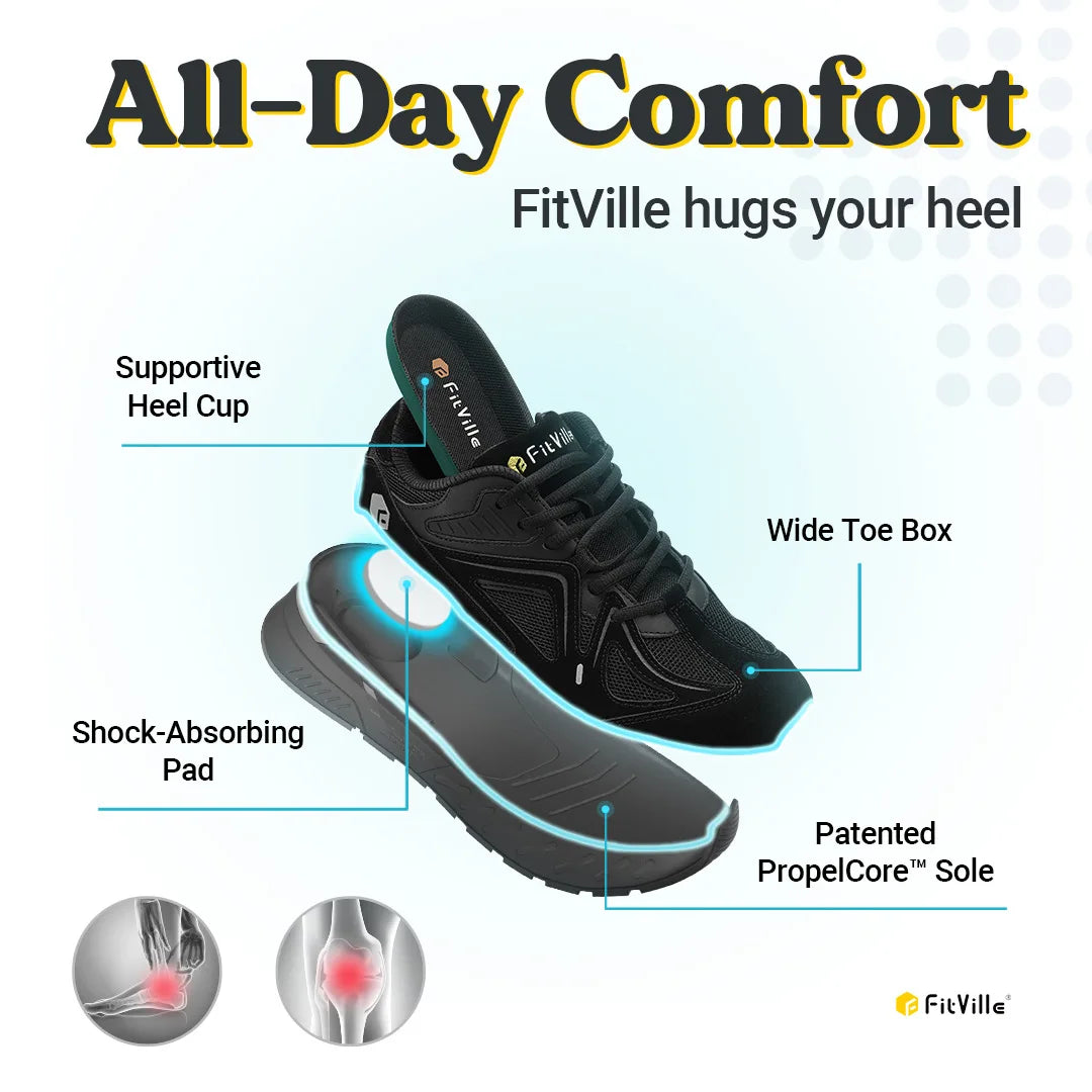 Men's Extra Wide Walking Shoes – Lightweight Arch Support Sneakers