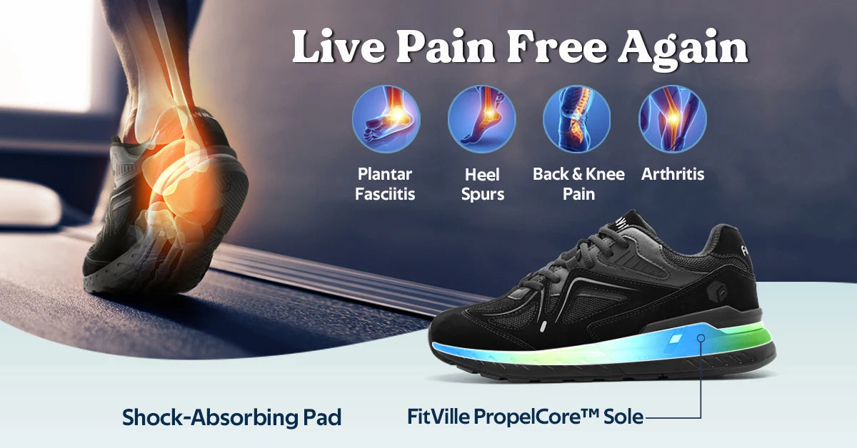 Men's Extra Wide Walking Shoes – Lightweight Arch Support Sneakers
