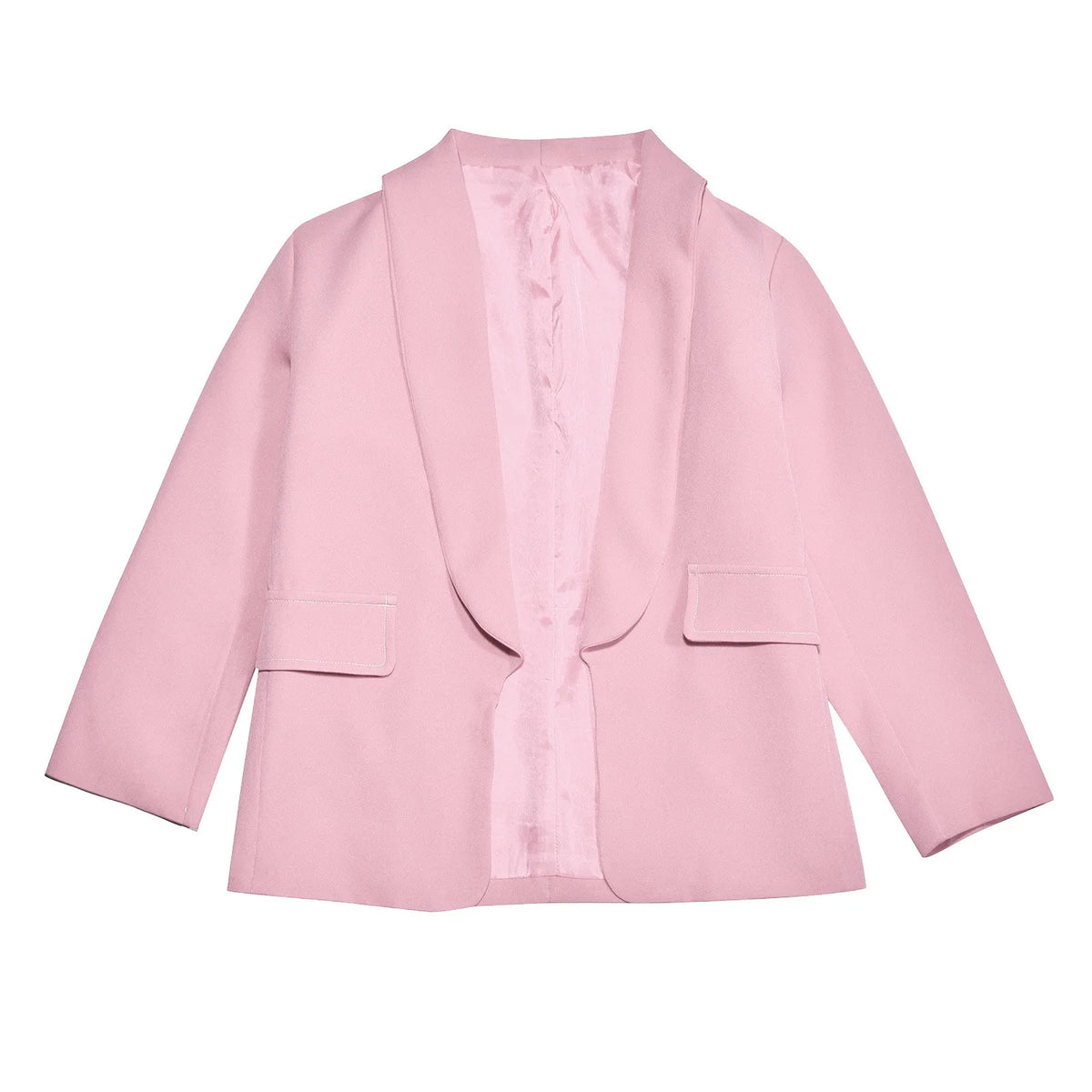 Girls' Floral Long Sleeve Suit Jacket – Open Front Winter Blazer