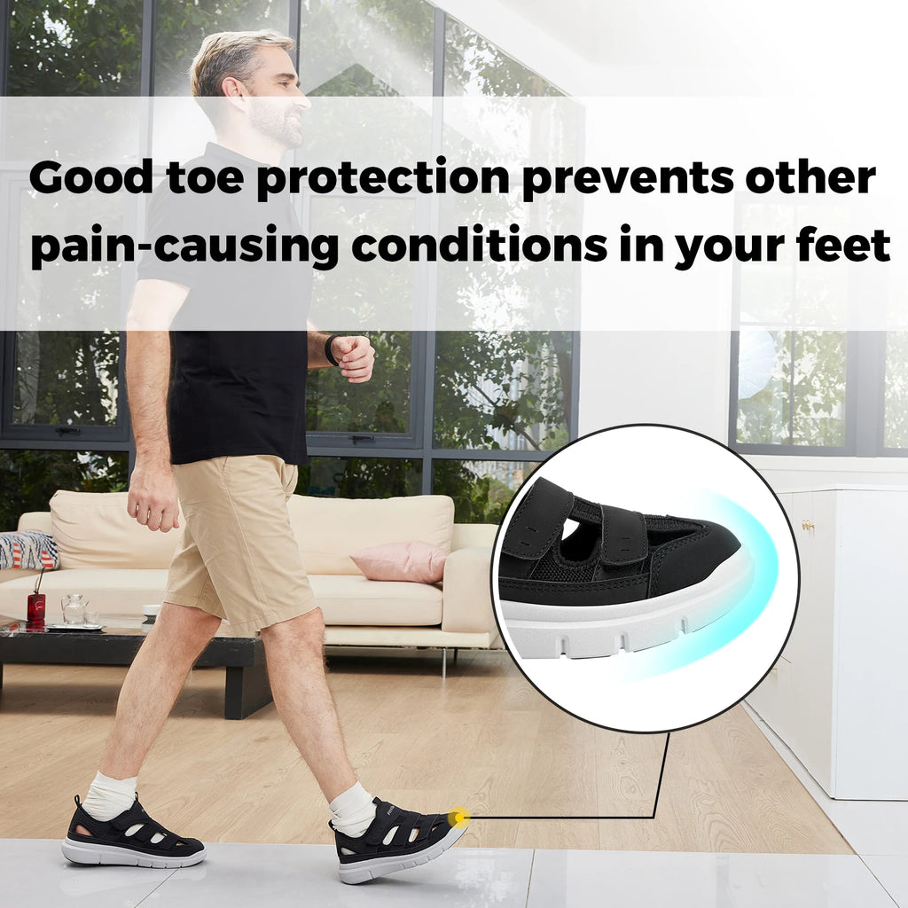 Men's Wide Fit Sandals – Lightweight Breathable Comfort Shoes with Arch Support