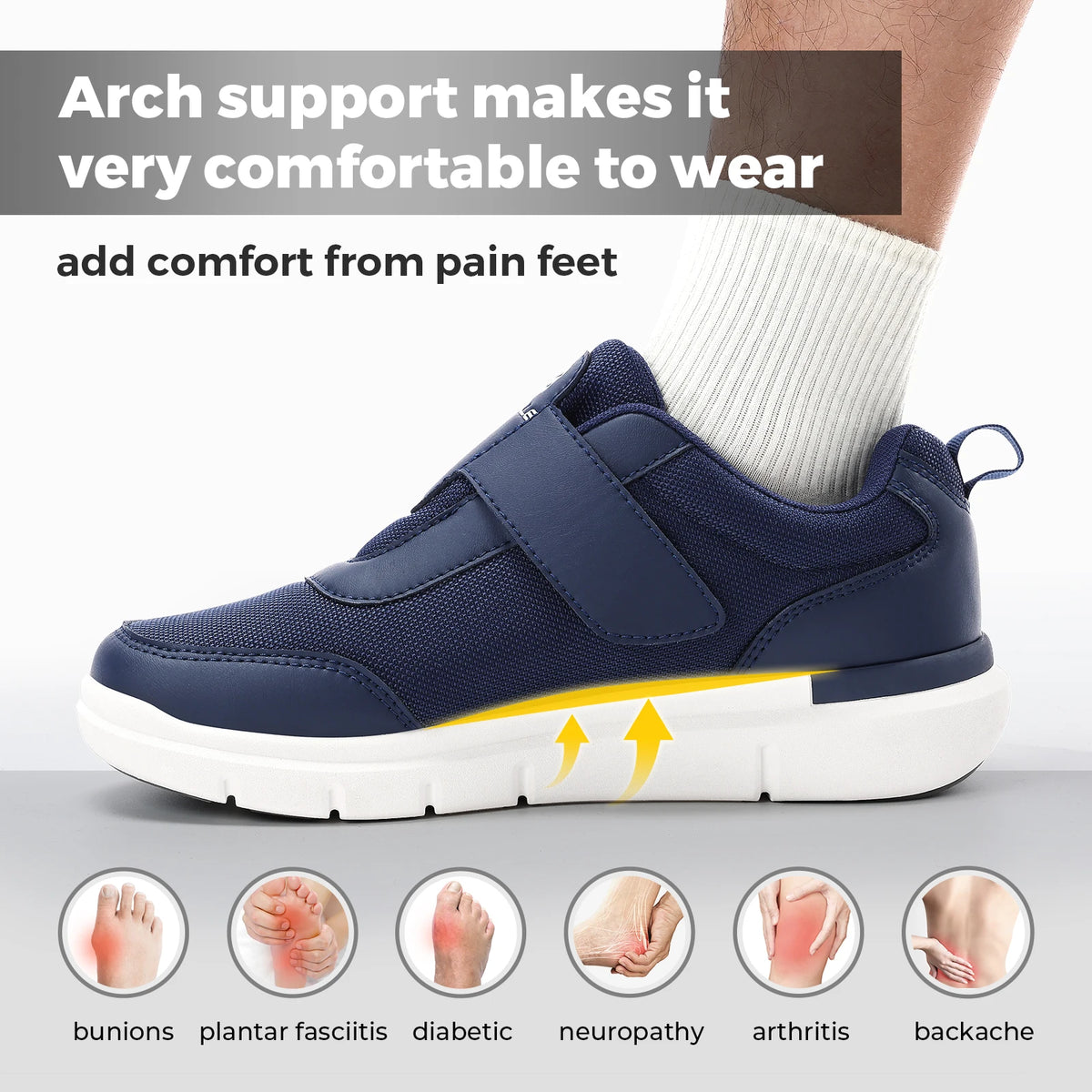 Men's Extra Wide Walking Shoes – Lightweight Casual Comfort Shoes