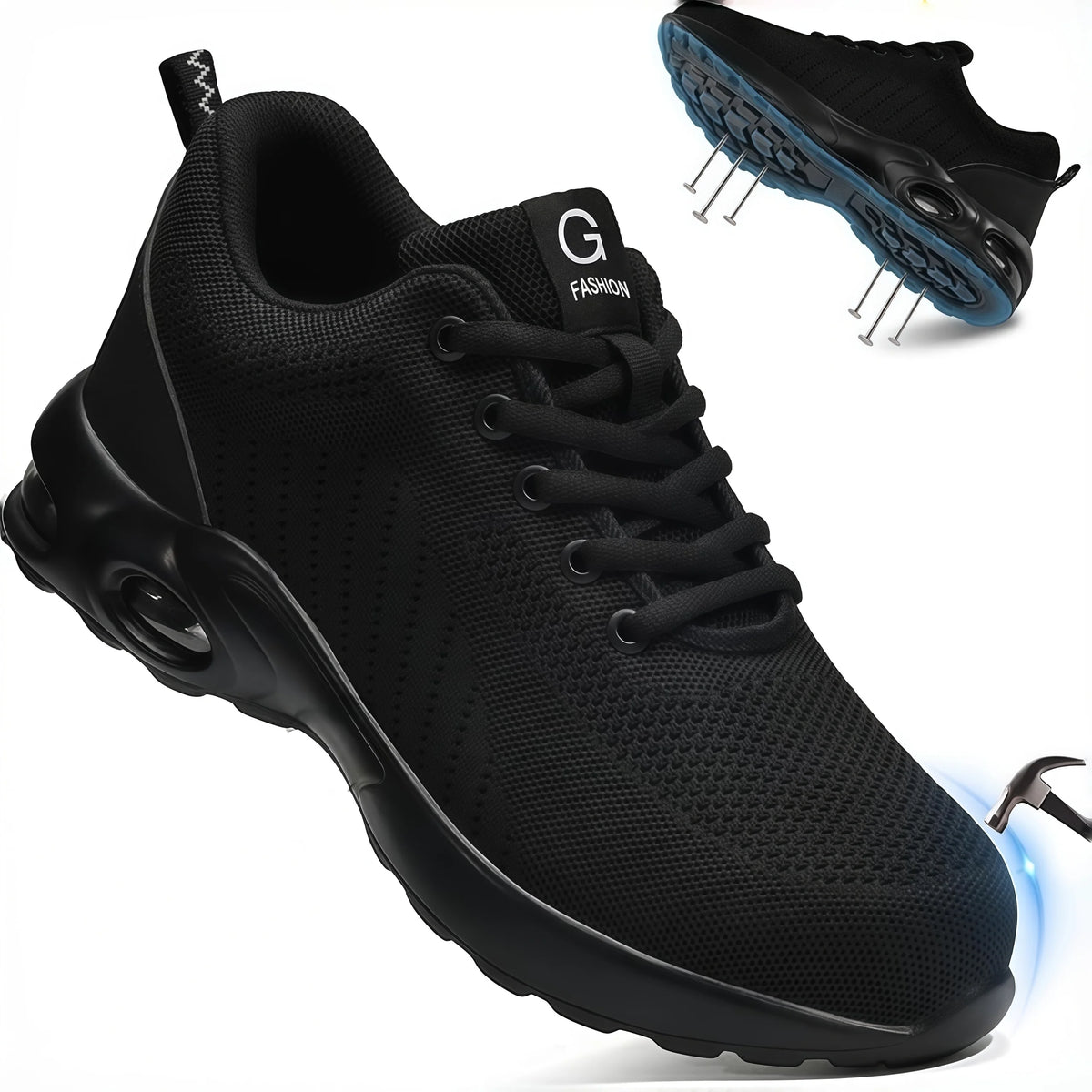 Men's Steel Toe Safety Shoes – Lightweight Breathable Work Sneakers