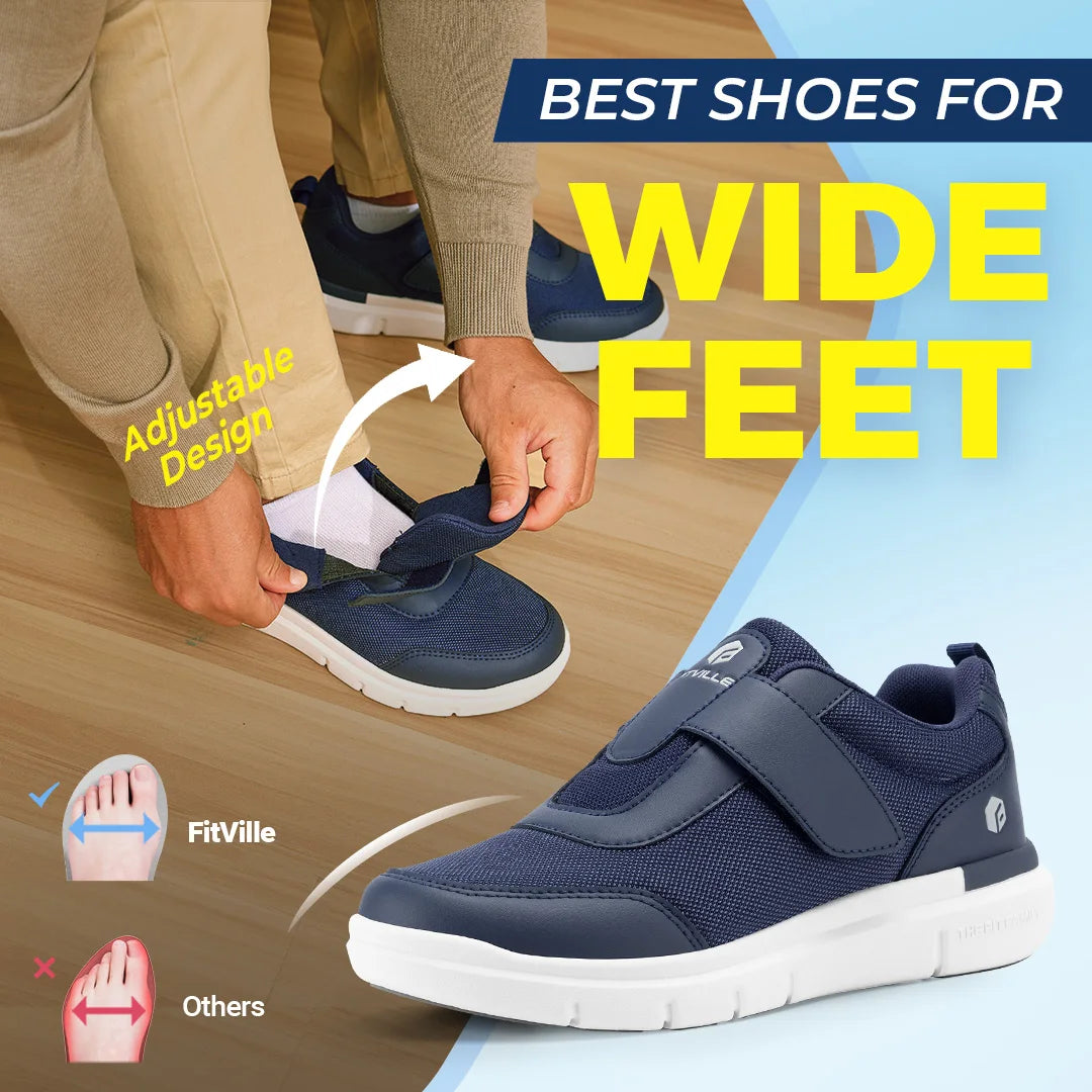 Men's Extra Wide Walking Shoes – Lightweight Casual Comfort Shoes