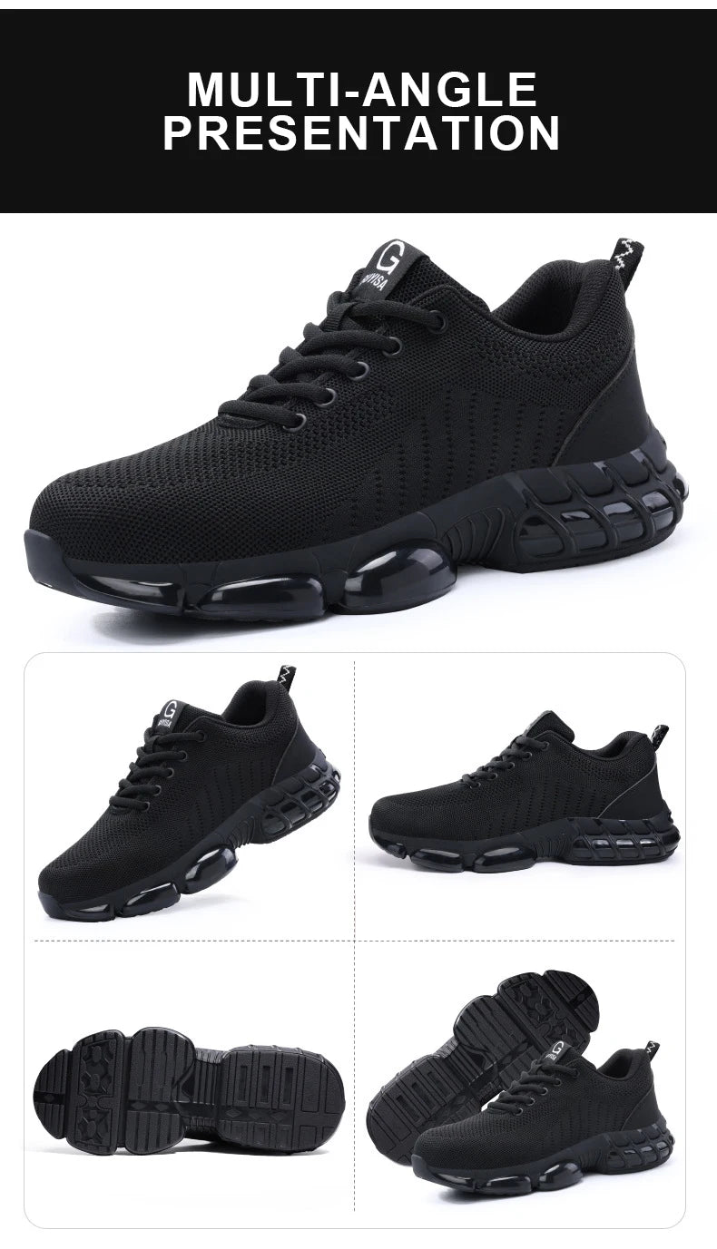 Men's Steel Toe Safety Shoes – Lightweight Breathable Work Sneakers