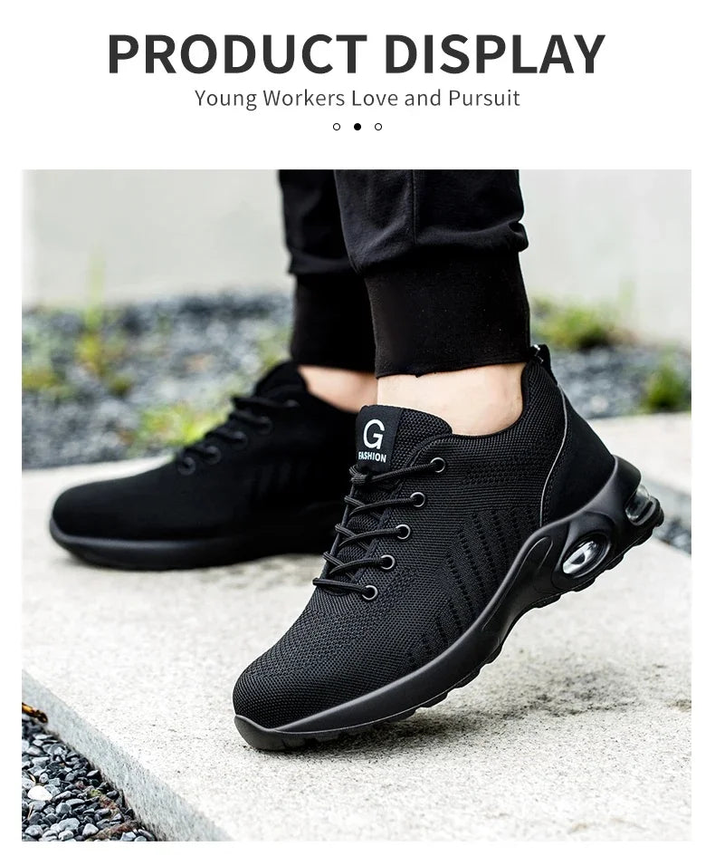 Men's Steel Toe Safety Shoes – Lightweight Breathable Work Sneakers