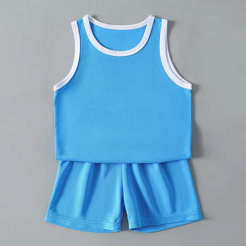Kids Summer Sports Set – Sleeveless T-Shirt & Shorts 2/4 Piece