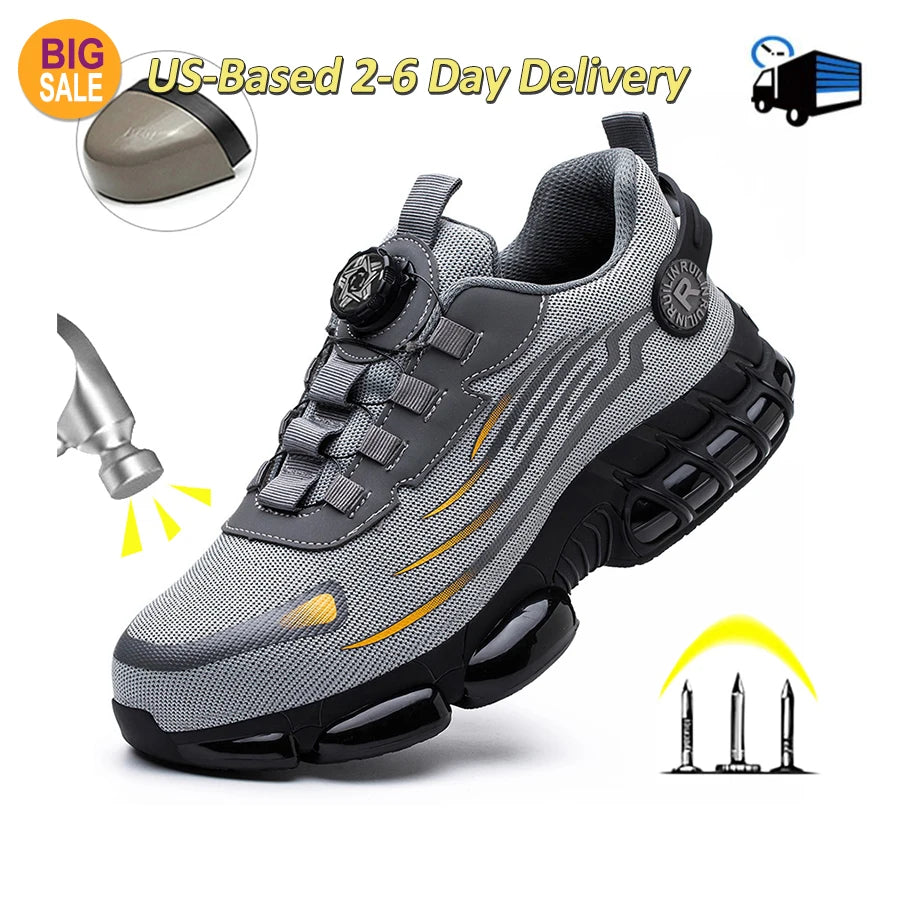 Men's Steel Toe Safety Shoes – Slip-Resistant Protective Work Sneakers