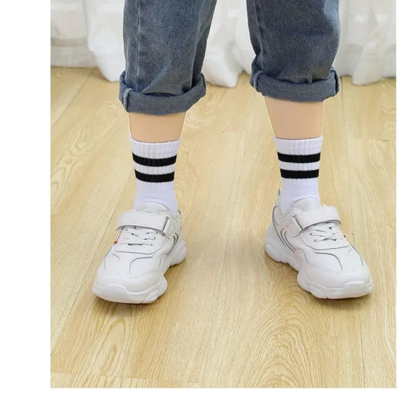 Kids Cotton School Socks – 5-Pair Set for Boys & Girls
