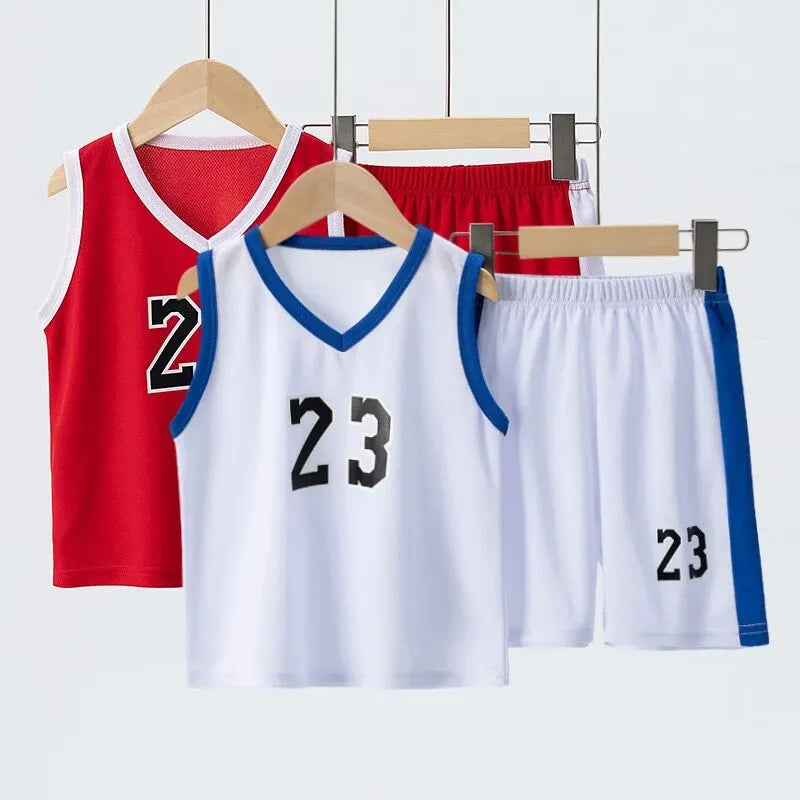 Kids Summer Sports Set – Sleeveless T-Shirt & Shorts 2/4 Piece