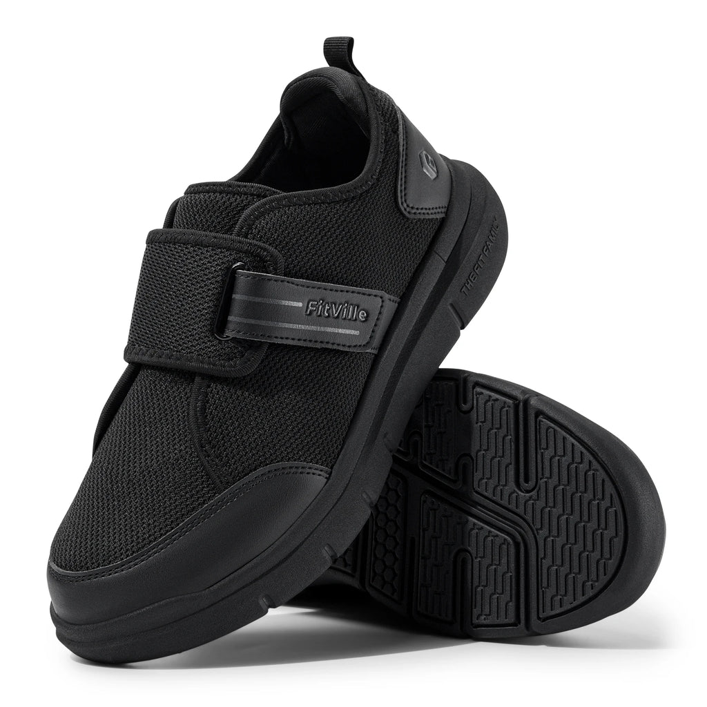 Men's Extra Wide Hook & Loop Walking Shoes – Adjustable Comfort Shoes
