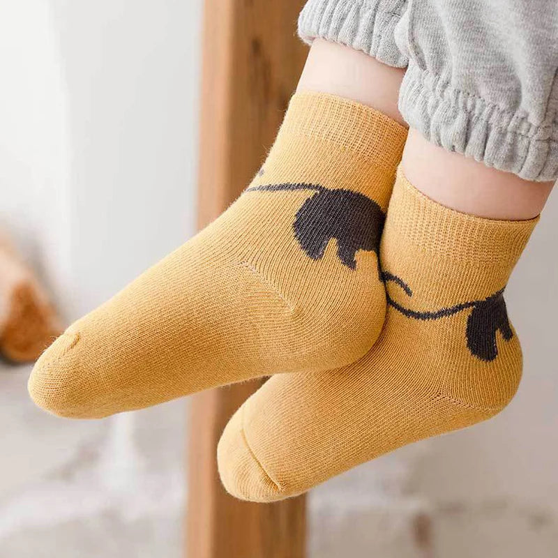 Kids Cartoon Cat Socks – 5-Pair Set for Boys & Girls
