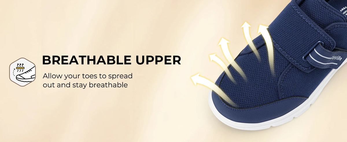 Men's Extra Wide Walking Shoes – Hook & Loop Adjustable Comfort Shoes