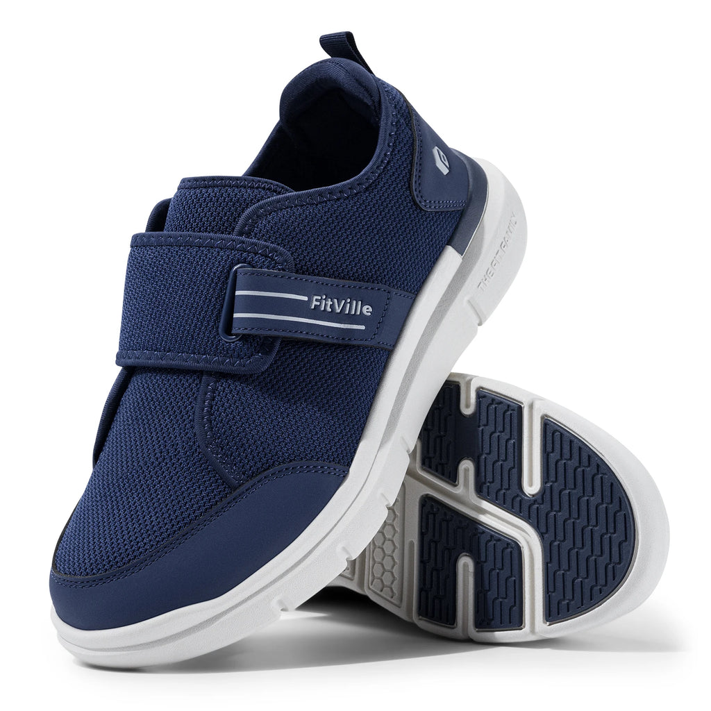 Men's Extra Wide Walking Shoes – Hook & Loop Adjustable Comfort Shoes