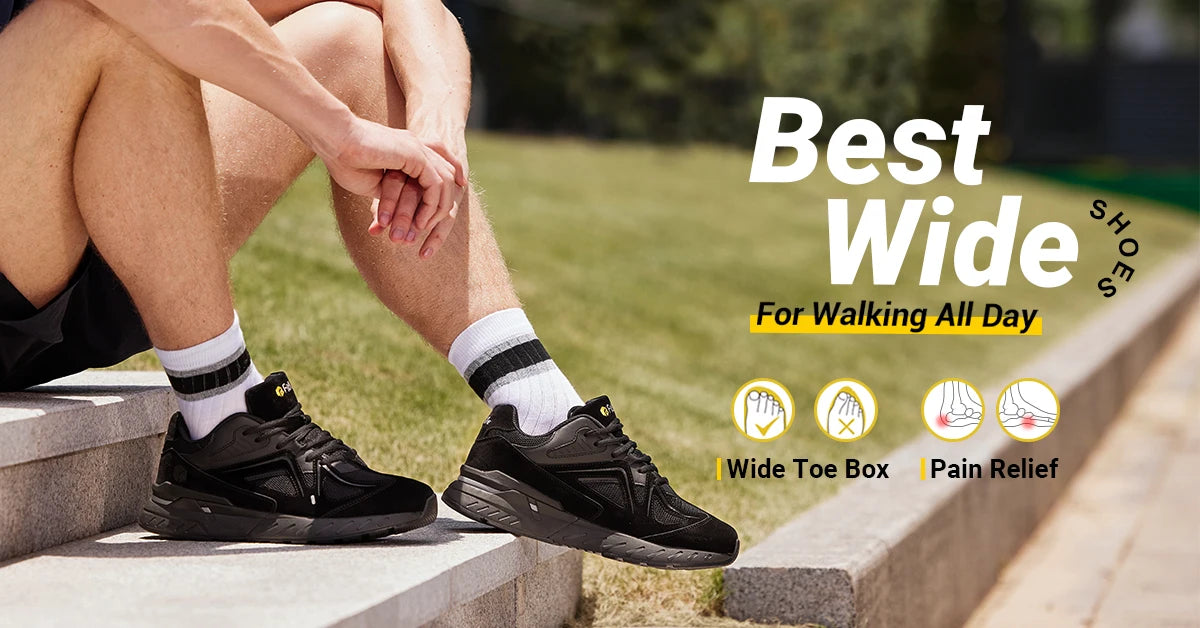 Men's Extra Wide Walking Shoes – Lightweight Arch Support Sneakers