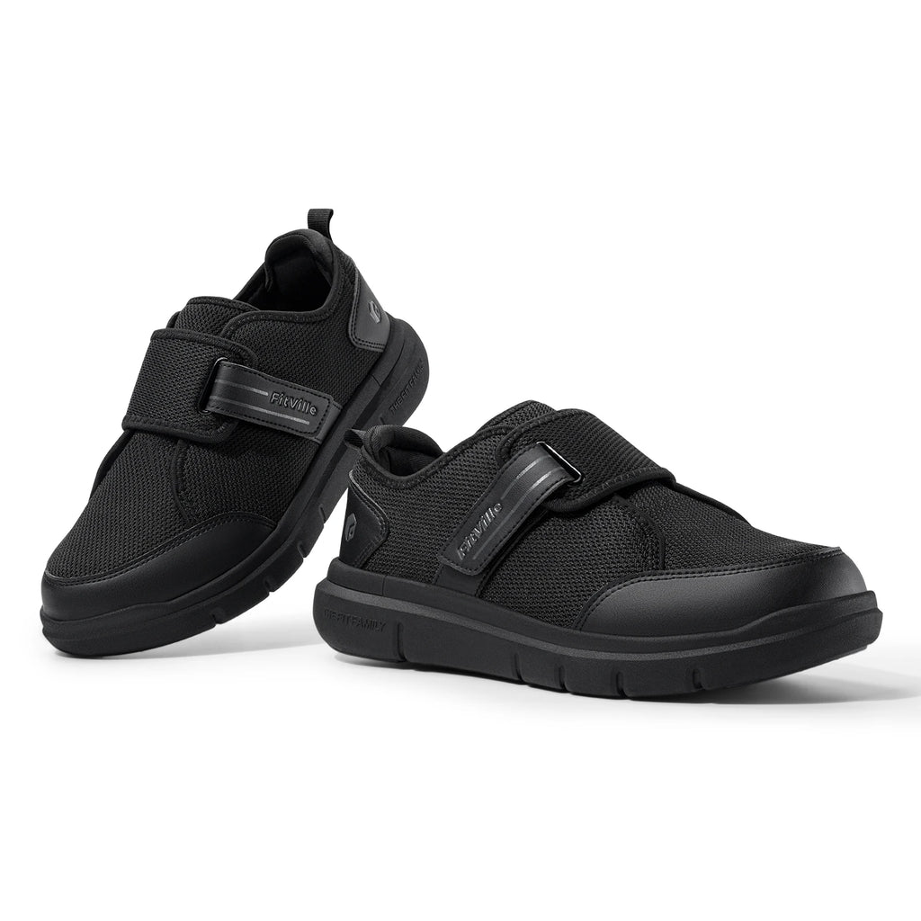 Men's Extra Wide Hook & Loop Walking Shoes – Adjustable Comfort Shoes