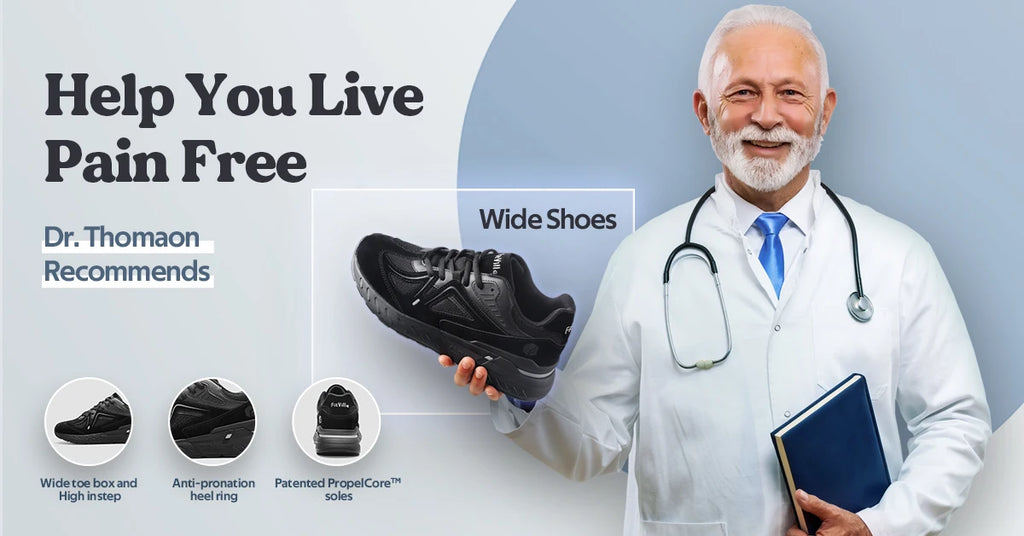 Men's Extra Wide Walking Shoes – Lightweight Arch Support Sneakers