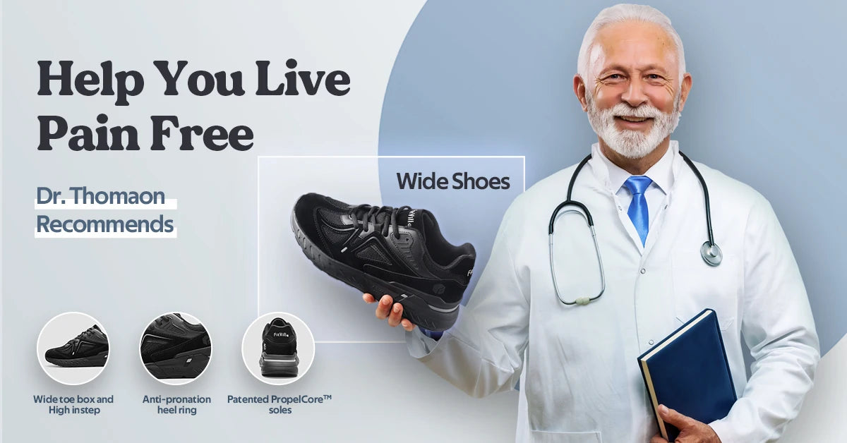 Men's Extra Wide Walking Shoes – Lightweight Arch Support Sneakers