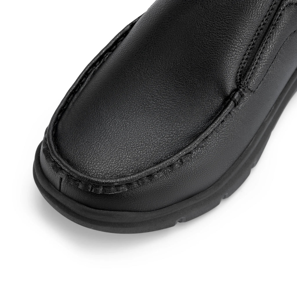 Men's Wide Fit Leather Slip-On Loafers – Lightweight Casual Walking Shoes