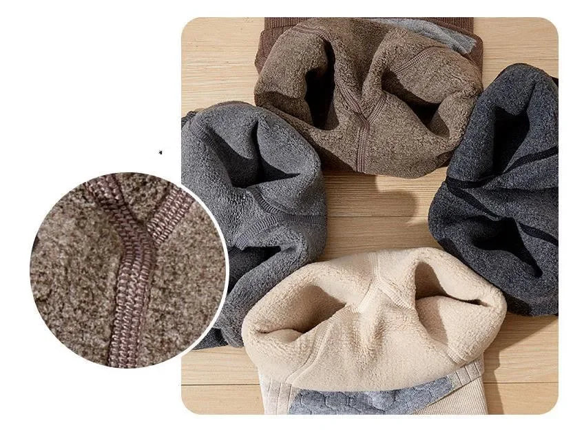 Girls' Winter Fleece-Lined Stripe Leggings – Warm Skinny Pants