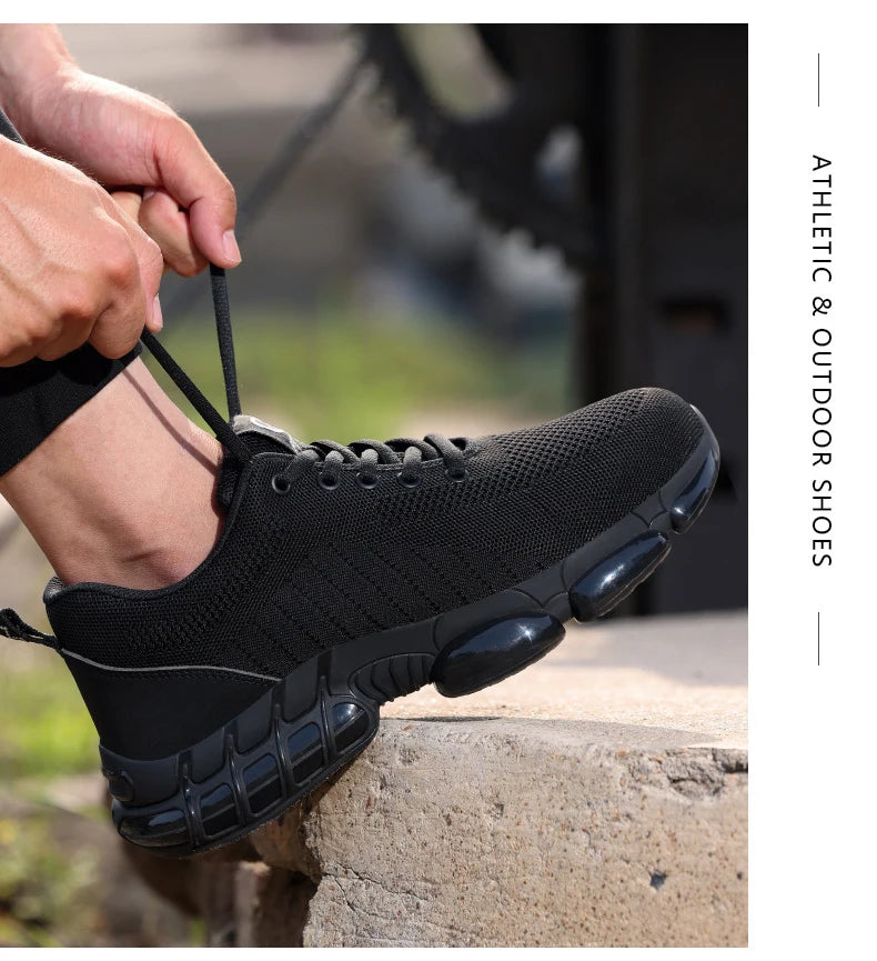 Men's Steel Toe Safety Shoes – Lightweight Breathable Work Sneakers