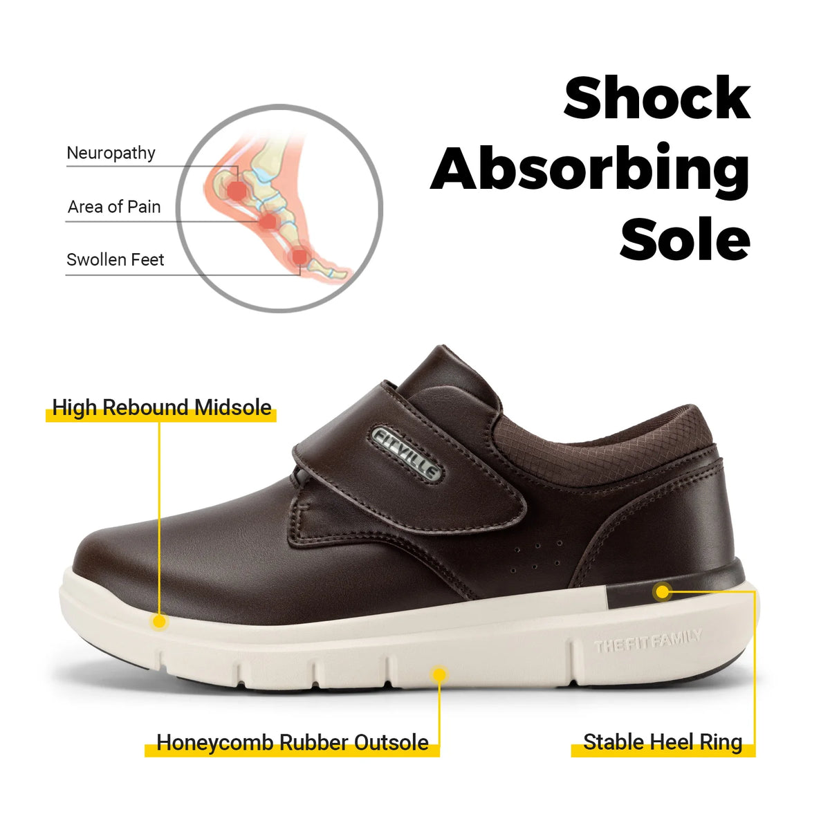 Men's Wide Leather Slip-On Shoes – Lightweight Non-Slip Comfort Shoes
