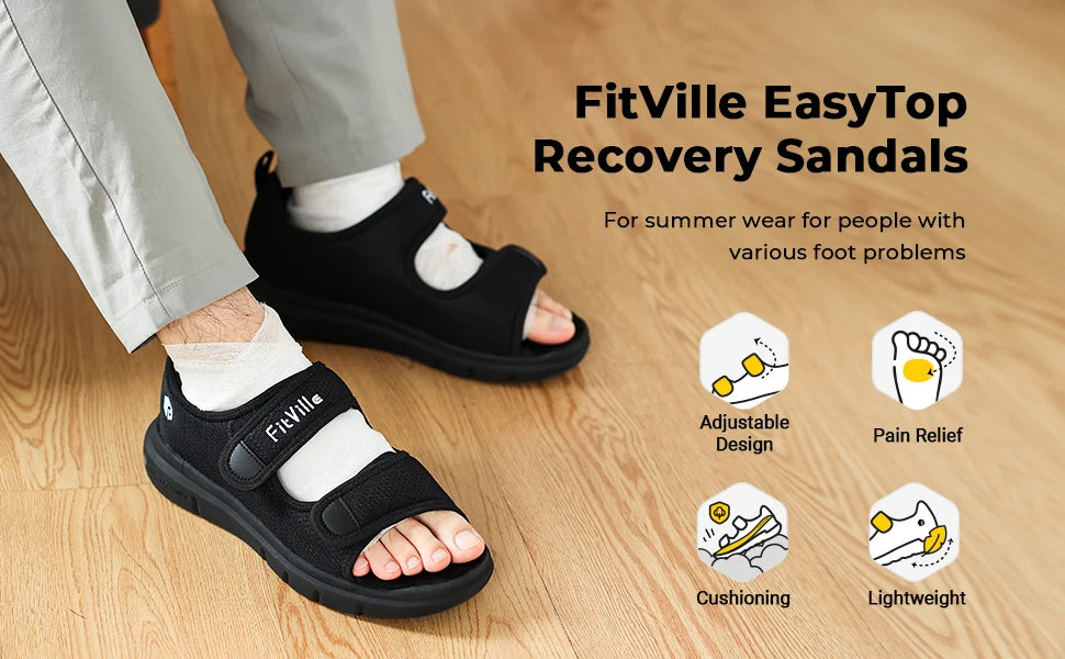 Men's Wide Summer Sandals – Lightweight Breathable Casual Shoes