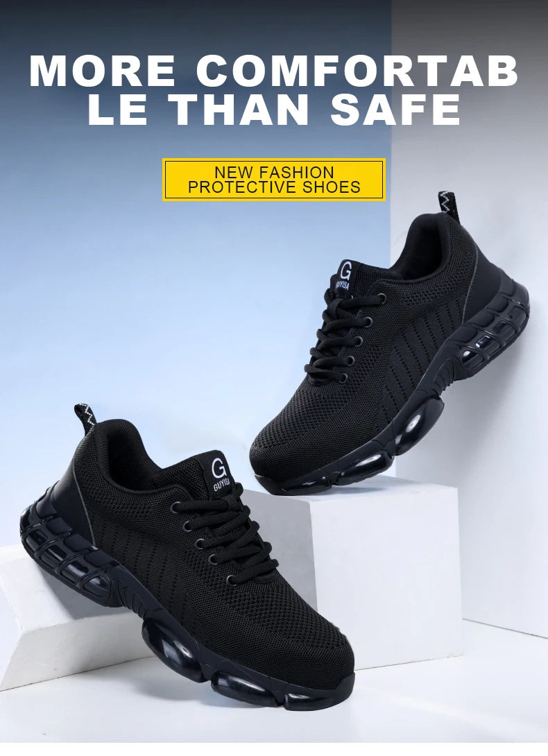 Men's Steel Toe Safety Shoes – Lightweight Breathable Work Sneakers