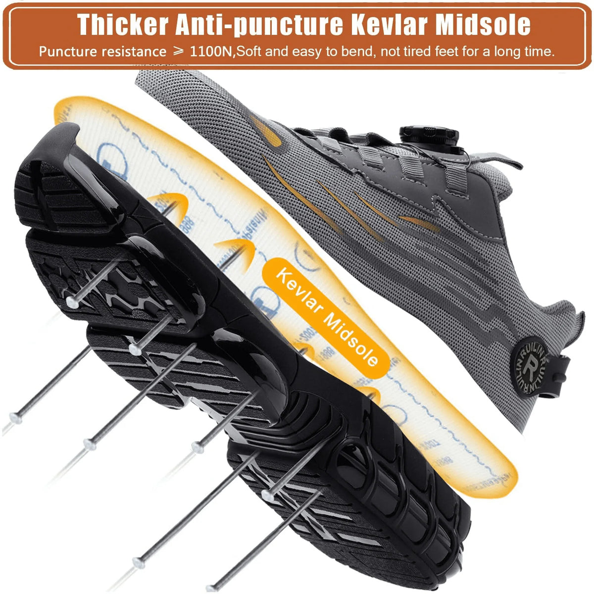 Men's Steel Toe Safety Shoes – Slip-Resistant Protective Work Sneakers