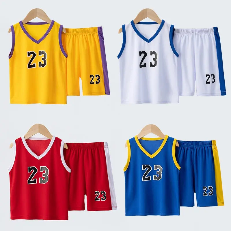 Kids Summer Sports Set – Sleeveless T-Shirt & Shorts 2/4 Piece