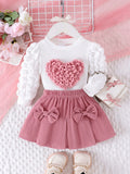 Girls Summer 3-Piece Pajama Set – Short Sleeve Top & Shorts